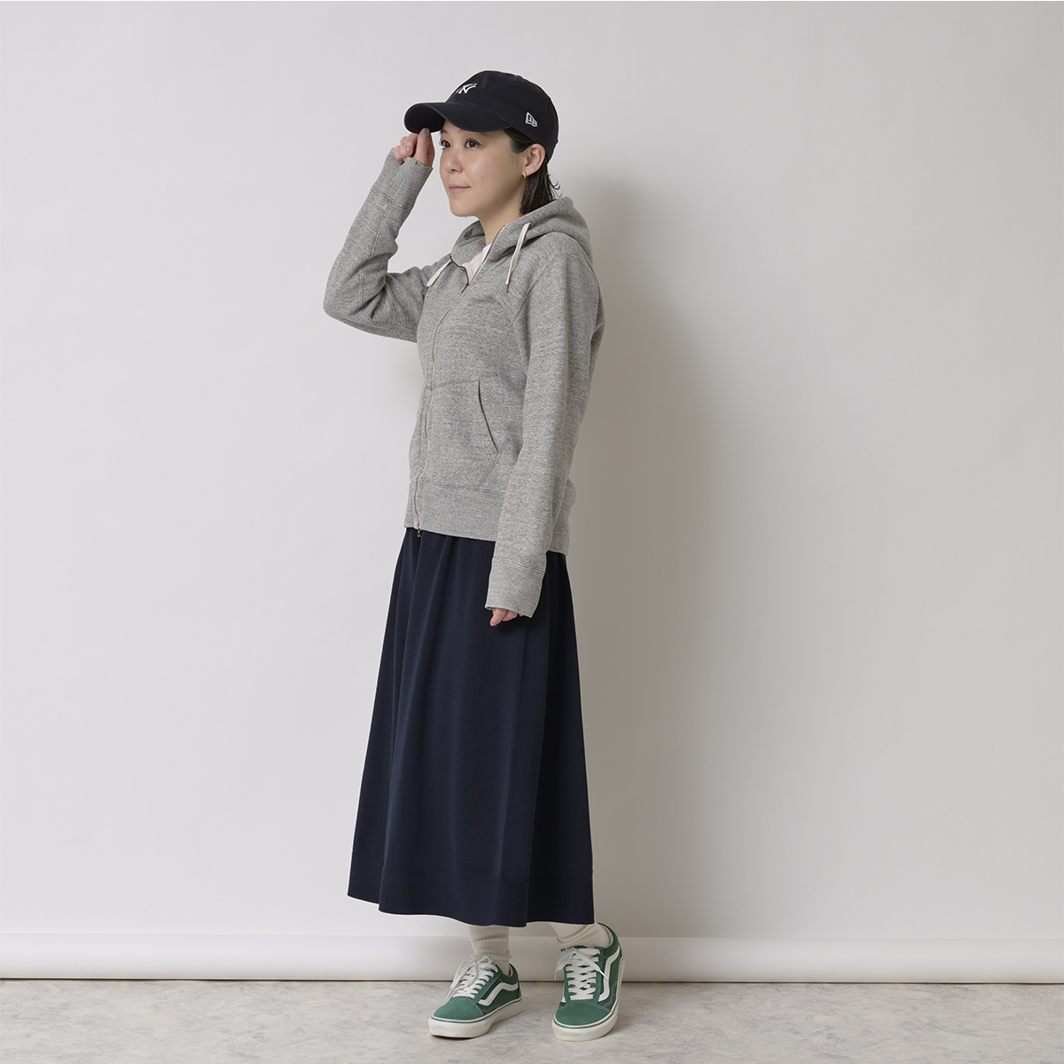 のびるニットロングスカート