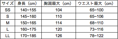 サイズ表1