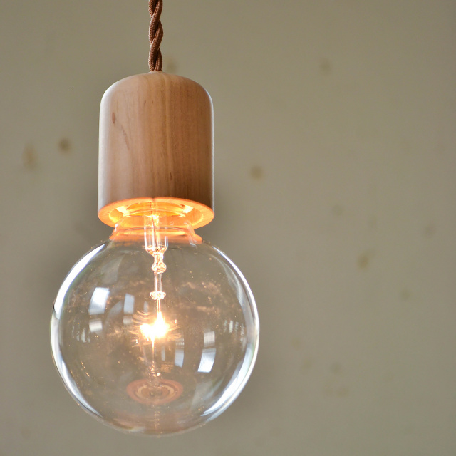 ソケットランプ 木製 檜 桜