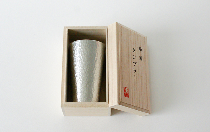 大阪錫器 錫製のタンブラー 六花