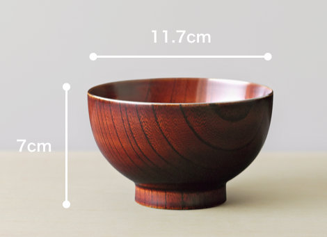 木地呂椀と色拭き漆椀と内塗り椀のサイズ